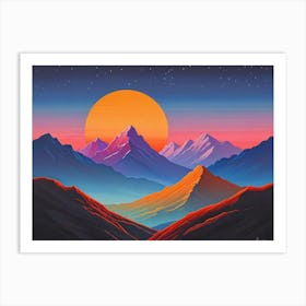 Sunset In The Mountains Art Print