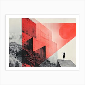 Abstract Painting Minimal Architecture Red Art Print