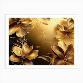 Gold Flowers 48 Art Print