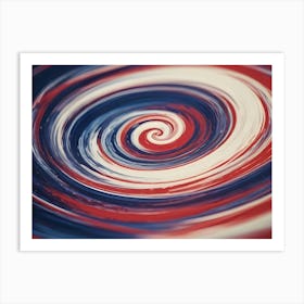 A Colorful, Swirling Spiral In Shades Of Blue, Red, And White, Resembling A Vortex Or A Galaxy Art Print