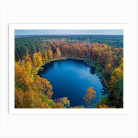 Autumn Forest Lake Art Print