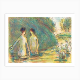 Bathers Tending Geese (ca. 1895), Camille Pissarro Art Print