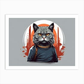 Cat With Orange Eyes Art Print