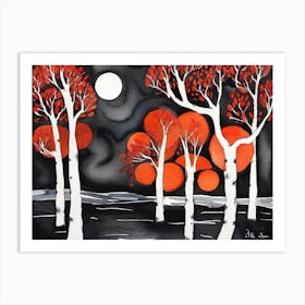 Moonlight Over The River 13 Art Print