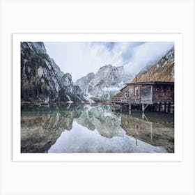 Dolomites Mountains Lake Art Print