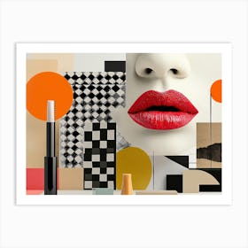 Woman'S Lips Collage 1 Art Print