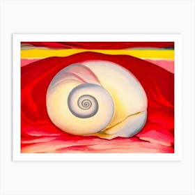 Georgia OKeeffe - Red Hill and White Shell 1 Art Print