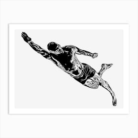 Male Swimmer Diving in Water Art Print