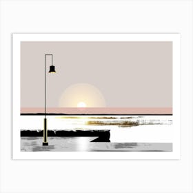 Street Lamp At Sunset Art Print