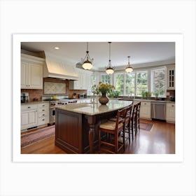 Kitchen With Hardwood Floors Art Print