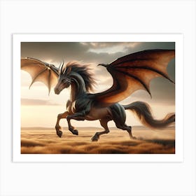 Fantastic Dragon Horse Art Print