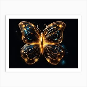 Golden Butterfly 59 Art Print