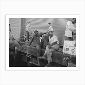 People Sitting On Dock, New Orleans, Louisiana By Russell Lee Art Print