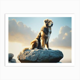 Dog And The Top Art Print