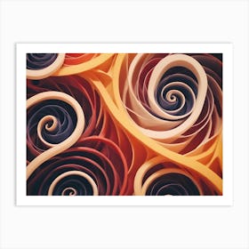 Intricate Swirls And Spirals Made From Colorful Paper Strips Create A Textured And Abstract Background Art Print