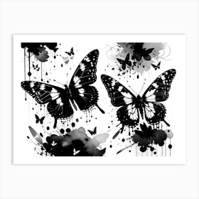 Black And White Butterflies Art Print