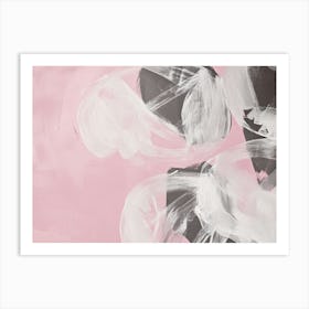 Abstract Pink Grey and White Art Print