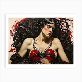 Woman In Chains Art Print