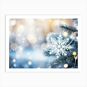 Abstract Decoration Of A Snowflake Structure Dominated By A Sparkling Excessively Blinding Whitenes (1) Art Print