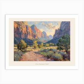 Western Sunset Landscapes Zion National Park Utah 1 Poster Art Print