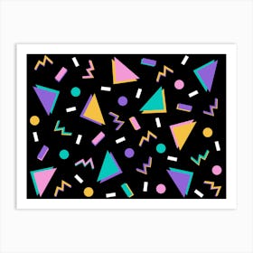 Memphis Pattern Retro 80s Dinner Artwork Art Print