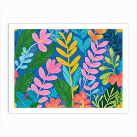 Tropical Floral Pattern Art Print