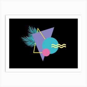 Memphis Pattern Retro Synthwave 80s Nostalgia Palm Artwork Art Print