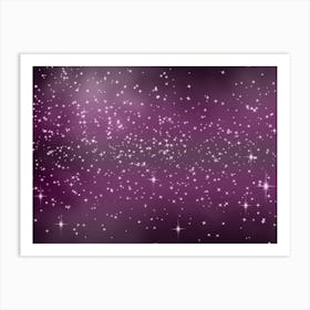 Plum Tone Shining Star Background Art Print