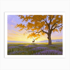 Deer In A Field 1 Art Print