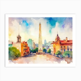 Watercolor Of Boston Art Print