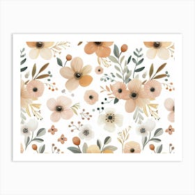 Peach Flowers Art Print