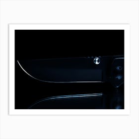 Knife On A Black Surface Art Print