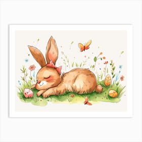 Easter Bunny Kids and Nursery Art Print