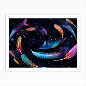 Feathers In Space Art Print