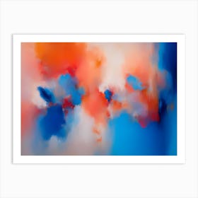 Abstract Painting Aqua Citrus III Art Print