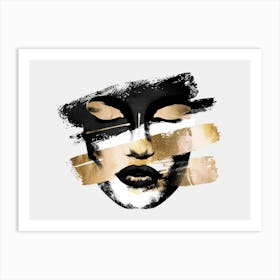 Gold And Black Face Painting 2 Art Print