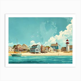 Of A Beach Scene Art Print