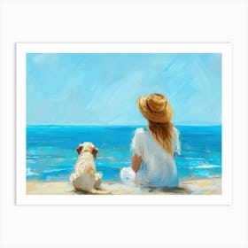 Dog On The Beach 1 Art Print