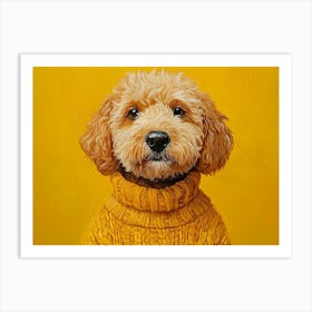 Goldendoodle Wearing Sweater 1 Art Print