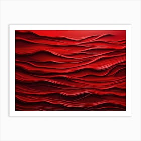 Wavy Red Wall Art Art Print