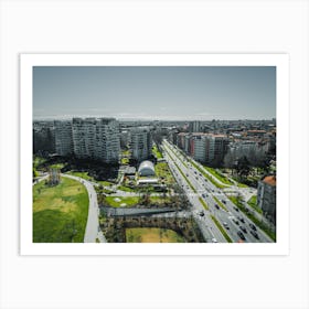 Milan street from above. Milan City Print. Poster italiano. Foto aerea. City Life Milano Art Print