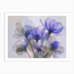 Watercolor Blurred Purple Flower Bouquet Art Print