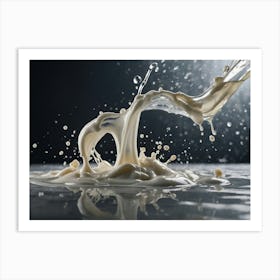 Splashing Milk 1 Art Print