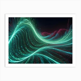 Abstract Landscape With Glowing Lines And A Futuristic Aesthetic Art Print