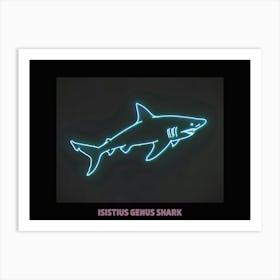 Neon Pink Isistius Genus Shark Poster 1 Art Print