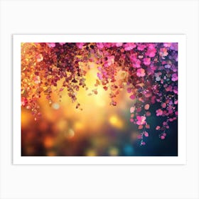 Abstract Background With Flowers Art Print