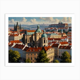 Prague Cityscape 1 Art Print