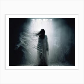 Ephemeral Entity Vocalizing Painful Sounds Through The Ethereal Partition Ghostly Silhouette Caught (7) Art Print