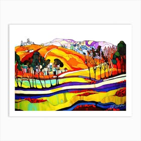 Countryside Charm - Landscape Painting Art Print