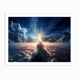 Space Rocket Launch Art Print